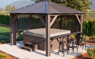 Calais Pools and Spas is an official Visscher Gazebo Dealer. We offer open air, semi and fully enclosed gazebos, and pergolas for Langley, Surrey and Maple Ridge